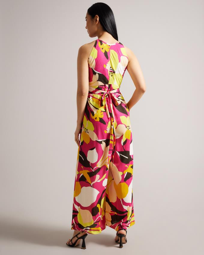 Combinaison Ted Baker Abstract Print With Wrap Bodice Rose Clair Femme | QOL-68221305